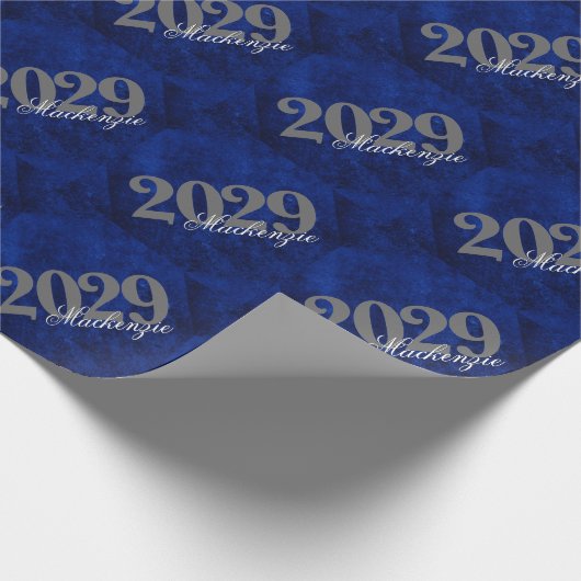 Papier Cadeau Sapphire Grad | Blue Royal Cobalt Azure Année (Coin)