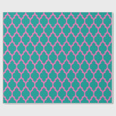 Papier Cadeau Sarcelle foncé rose vif marocain #4 (Plat)