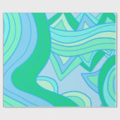 Papier Cadeau Sarcelle Groovy (Plat)