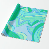 Papier Cadeau Sarcelle Groovy (Déroulé)
