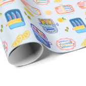 Papier Cadeau Sardines et citrons (Coin rond)