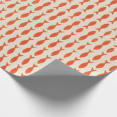 Papier Cadeau Sardines Rouges Poisson Été (Coin)