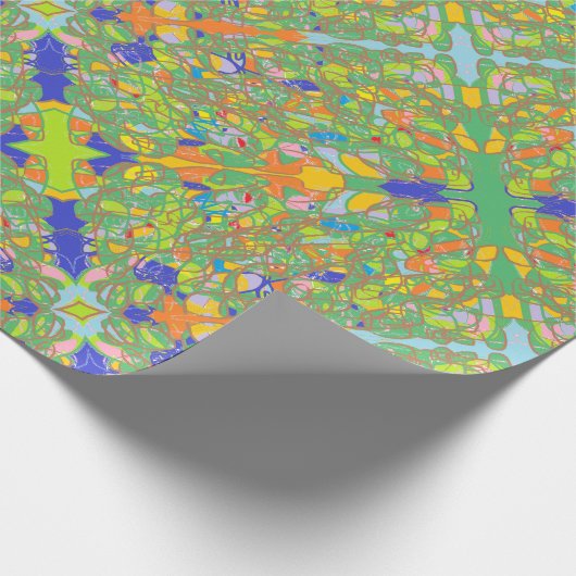 Papier Cadeau Sari indien abstrait comme beaucoup de papier vert (Coin)