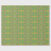 Papier Cadeau sari indien d'art abstrait vert (Plat)
