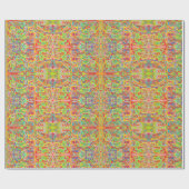 Papier Cadeau Sari indien look médaillons d'art abstrait brr ver (Plat)