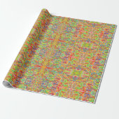 Papier Cadeau Sari indien look médaillons d'art abstrait brr ver (Déroulé)