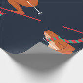 Papier Cadeau sasquatch de noël bigfoot yeti ski (Coin)