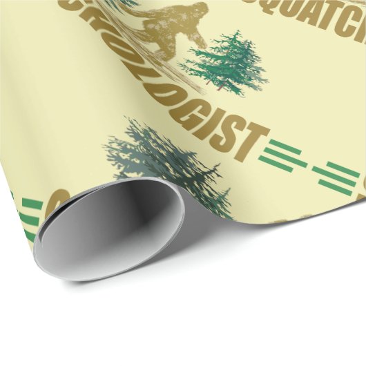 Papier Cadeau Sasquatch humoristique (Coin rond)