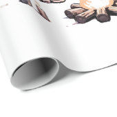 Papier Cadeau Sasquatch tenant des fleurs (Coin rond)