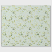 Papier Cadeau Sauge Douce Mini Pastèque Botanique Aquarelle (Plat)