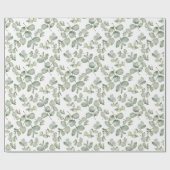 Papier Cadeau Sauge rustique verte Eucalyptus Aquarelle (Plat)