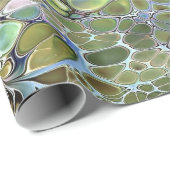 Papier Cadeau Sauge vert olive, bleu violet bordeaux abstrait (Coin rond)