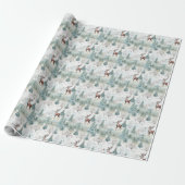 Papier Cadeau Sauge vert vert vert vert pastel vert renne (Déroulé)