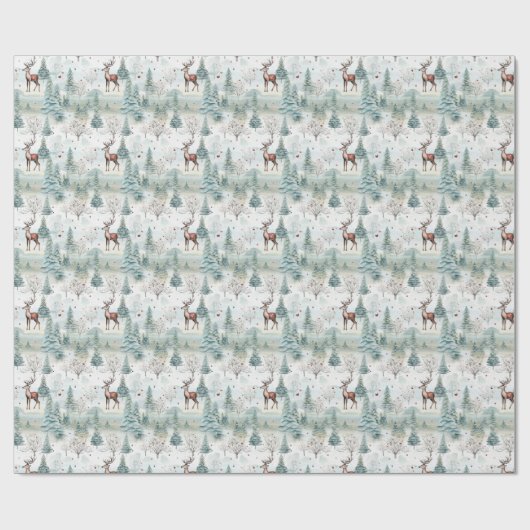 Papier Cadeau Sauge vert vert vert vert pastel vert renne (Plat)