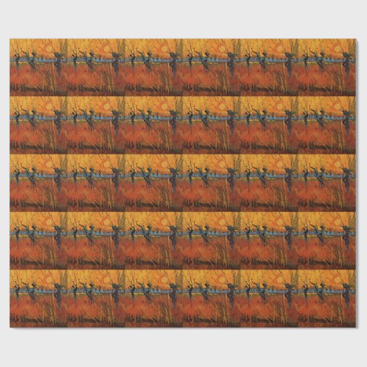 Papier Cadeau Saules au coucher du soleil par Vincent van Gogh (Plat)