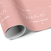 Papier Cadeau Saumon Couleur Chic Script Promotion 2026 Diplômé (Coin rond)