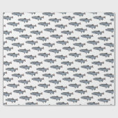 Papier Cadeau Saumon Motif de natation PNW Pêche Poisson Cadeau (Plat)