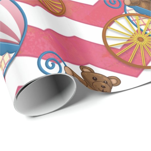 Papier Cadeau Saumon Swirl Baby Stuff (Coin rond)