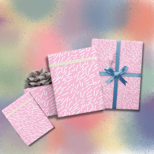 Papier Cadeau Saupoudrer blanc sur Arrière - plan rose