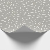 Papier Cadeau Saupoudrer de confetti blanc sur gris clair (Coin)