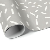 Papier Cadeau Saupoudrer de confetti blanc sur gris clair (Coin rond)