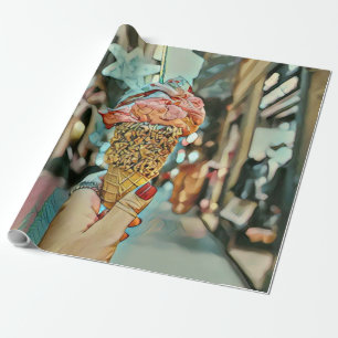 Papier Cadeau Saupoudrer de crème glacée
