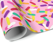 Papier Cadeau Saupoudrer de fraises (Coin rond)