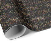 Papier Cadeau Saupoudrer de gâteau sur le noir (Coin rond)