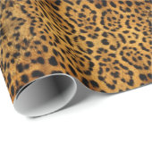 Papier Cadeau sauvage Safari animal guépard empreinte de léopard (Coin rond)