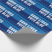 Papier Cadeau Sauver des vies, voter bleu (Coin)