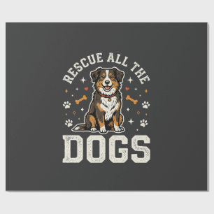 Papier Cadeau Sauver Tous Les Chiens Vintage Chien
