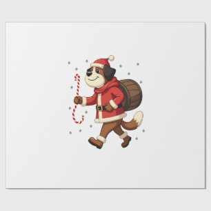 Papier Cadeau Sauvetage de Saint Bernard à Noël