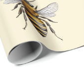 Papier Cadeau Sauvez le beige des abeilles (Coin rond)