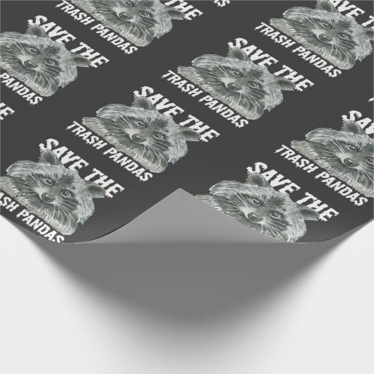 Papier Cadeau Sauvez les pandas d'ordures - Funny Raccoon sensib (Coin)