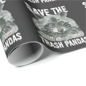 Papier Cadeau Sauvez les pandas d'ordures - Funny Raccoon sensib (Coin rond)
