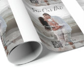Papier Cadeau Save the date simple minimal QR scan code details  (Coin rond)
