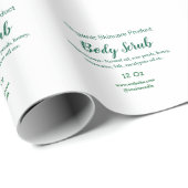 Papier Cadeau Savon exfoliant corporel vert bio ajouter un nom (Coin rond)