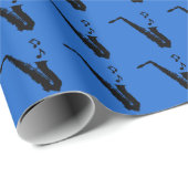 Papier Cadeau Saxophone (Coin rond)