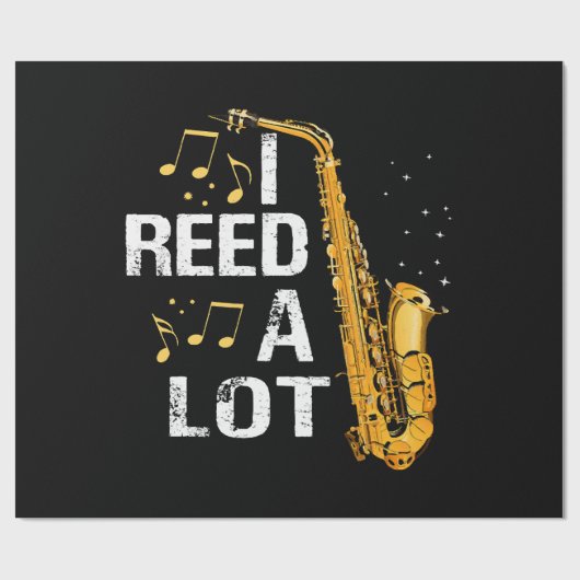 Papier Cadeau Saxophone drôle (Plat)