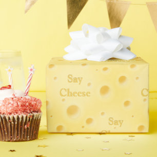 Papier Cadeau "Say Cheese" Fromage Suisse Créatif et Personnalis