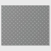 Papier Cadeau Sayagata motif, japonais, noir et blanc (Plat)