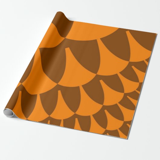 Papier Cadeau Scales Brown et orange (Déroulé)