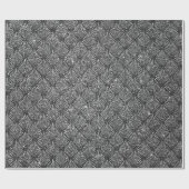 Papier Cadeau Scales Coquillage Noir Art Déco Gris Parties scint (Plat)