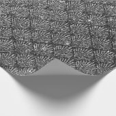 Papier Cadeau Scales Coquillage Noir Art Déco Gris Parties scint (Coin)
