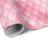 Papier Cadeau Scales de dragon rose vif (Coin rond)