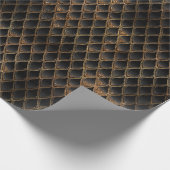 Papier Cadeau Scales Dragon Parties scintillant Noir & Or Chimme (Coin)