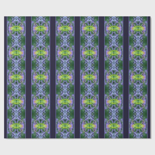 Papier Cadeau Scallion violet Fleurs Abstraites Personnalisées (Plat)