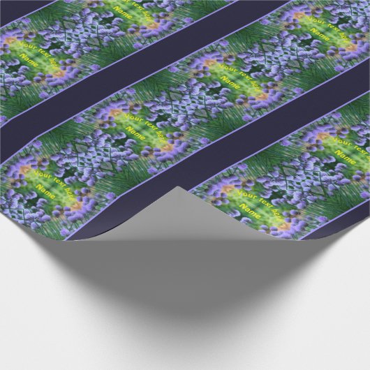 Papier Cadeau Scallion violet Fleurs Abstraites Personnalisées (Coin)