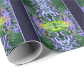 Papier Cadeau Scallion violet Fleurs Abstraites Personnalisées (Coin rond)