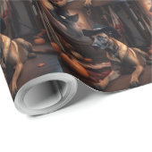 Papier Cadeau Scandale d'Halloween Citrouille (Coin rond)